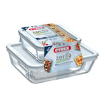 Pyrex Zero Cook & Freeze Food Storage Container Set of 3 Piece