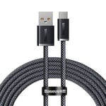 Baseus Dynamic Series 100W USB-A til USB-C Kabel - 2m - Svart