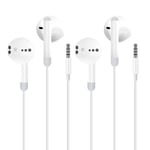 Wired Earphones Stereo Audio In-ear Earphones with 3.5mm Headphones Plug Microphone Volume Control for Sports Training Compatible with Mobile Phones Tablets Laptops