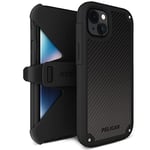 Pelican Shield Série Kevlar – Coque pour iPhone 14 Plus 6,7" [compatible avec MagSafe] Coque de téléphone à chargement magnétique avec clip de ceinture et béquille [protection contre les chutes de