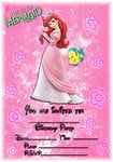 Disney Princess Ariel The Little Mermaid Birthday Party Invites - Floral Portrait Design - Party decorations / Accessories (Pack of 12 Invitations With Envelopes)