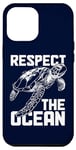 Coque pour iPhone 13 Pro Max Respect The Ocean Sea Turtle Surfer Plongée Fleurs