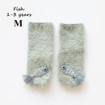 Kids Baby Socks Warmer Stockings Coral Fleece Fish-m