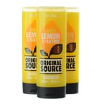 ORIGINAL SOURCE ZESTY LEMON & TEA TREE SHOWER GEL BIG 500ML BOTTLE 3 PACK