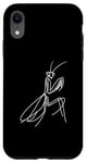 Coque pour iPhone XR Line Art Simple Dessin Artwork Praying Mantis Invertébré