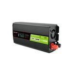 Green Cell Inverter med LCD-skjerm for bil 12V til 230V, 500W/1000W Ren sinus