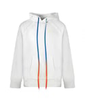 Off-White Mens Long Drawstrings White Oversized Hoodie Cotton - Size Small