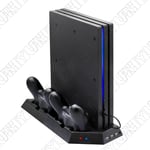 Vertical Stand For PS4 Pro with Cooling Fan,Charge 2 Controller At the Same Time