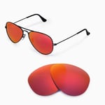 Walleva Polarized Fire Red Lenses 4 Ray-Ban Aviator Large Metal RB3025 55mm