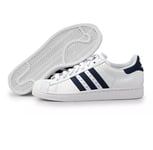 Adidas Originals Superstar II White Navy Blue Sneakers G17070 Size UK 8