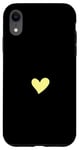 Coque pour iPhone XR Joli cœur jaune pastel dessiné à la main minimaliste amour