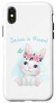Coque pour iPhone X/XS Jesus is Risen – Christian Faith Girls & Women Easter Bunny
