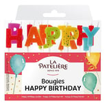 LA PATELIÈRE - Lot de Bougies Lettres “Happy Birthday” - Bougies pour Fête d’Anniversaire Originales, Décoration pour Gâteau Adulte, Enfant, Garçon et Fille