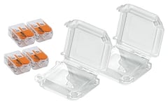 Lot de 2 boîtiers de connexion étanche IPX8 Happy Medium + 4 bornes de connexions 2 entrées S221 Wago - Gris - Zenitech