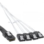 InLine Mini SAS - 4x SATA Crossover Forward OCF-kabel, 0,75 m, sort