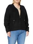 Urban Classics Women's Ladies Knit Bomber Jacket Cardigan, Black (Black 00007), Small