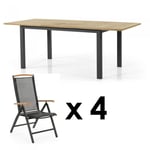 Brafab - Lyon Matgrupp 152-210 cm ink 4st Andy Pos. Svart/Teak