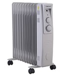 Belaco Oil Filled Radiators 11 Fins, Electric Heater, Adjustable Thermostat Control 3 Heat Settings, Portable Heater, Oil Heater, Heater for home, Overheat Protection 2500W