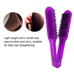 (Purple)Hair Straightening Plywood Comb Straightener Styling Comb Hairdress SG5