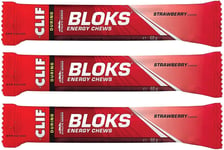 Clif Bloks Energy Chews Strawberry - Sports Supplements, 60 G (Strawberry - 3 Pa
