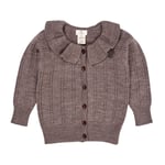 Copenhagen Colors Merino Pattern Cardigan w Collar  Natural Melange | Beige | 98 cm
