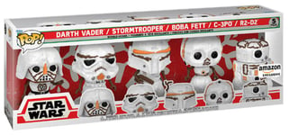 Figurine Funko Pop - Star Wars : Noël - Dark Vador / Stormtrooper / Boba Fett / C-3po / R2-D2 - Pack (66346)