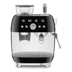 Smeg Espresso Coffee Machine with Grinder, EGF03BLUK, Black