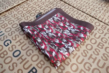 New Hugo BOSS brown red 100% silk suit tux prom handkerchief tie Pocket Square