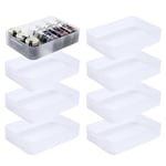 SUNDIS Pure Box, lot de 8 petites boîtes de rangement en plastique transparent, format A5, idéales pour petits objets, accessoires, loisirs créatifs et petites fournitures