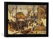 Kunst für Alle 'Image encadrée de Pieter Brueghel l'Ancien L'adoration des Rois dans la Neige, d'art dans Le Cadre de Haute qualité Photos Fait Main, 40 x 30 cm, Noir Mat