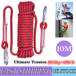 Heavy Duty Rock Climbing Rope Survival Cord 10M Outdoor Safety 12mm 2100kg UK