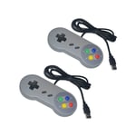 VSHOP® 2pcs/lot Super Nintendo SNES Manette de jeu USB pad Joypad Joystick pour PC
