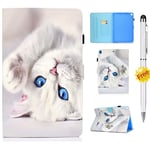 KSHOP Compatible with tablet Case Cover for Apple iPad 5th/6th.iPad Air 1.iPad Air 2.Apple iPad 9.7 inch 2017/2018.iPad Pro 9.7-inch Smart Case Auto Wake/Sleep Cover Stylus Touch Pen Cat