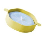 (Earthy Yellow)Microwave Popcorn Bowl Handle Heat Resistant TD