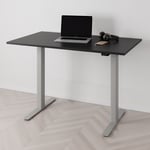 Höj och sänkbart skrivbord PREMIUM, 2-motorigt, grått stativ, svart bordsskiva 180x80cm