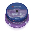 Verbatim 43500 4.7GB 16x DVD+R Matt Silver - 25pk Spindle