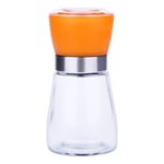 YC Salt Pepper Shaker Grinder Adjustable Coarseness Clear Glass Salt Mill 13.5x6.6cm 1pc Orange