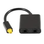 Adapter Toslink Cable Splitter 1 In 2 Out Black
