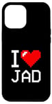 Coque pour iPhone 13 Pro Max Nom personnalisé I Heart Jad, I Love Jad