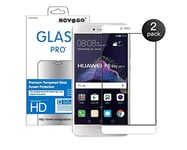 NOVAGO Compatible avec Huawei P8 Lite 2017, P9 Lite 2017, Honor 8 Lite 2017 - Film Protection écran en Verre trempé résistant Couvre la totalité de l'écran (x2, Blanc)