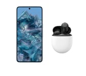 Google Pixel 8 Pro (128 GB, Bay) & Pixel Buds Pro Wireless Bluetooth Noise-Cancelling Earbuds (Charcoal) Bundle, Blue