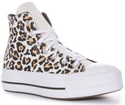 Converse A05359C All Star Lift Platform In White Leopard Trainer Size UK 3 - 8