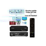 ME Decodeur tv satellite tnt hd SRT7406, MPEG-4 , astra 19.2°E, utilisation fixe ou nomade, caravane, bateau - Noir + carte tntsat