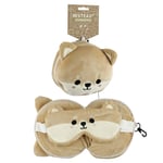Puckator Resteazzz Plush Cutiemals Shiba Inu Dog Round Travel Pillow & Eye Mask