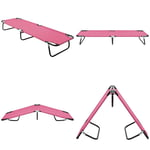 Hopfällbar solsäng stål rosa - Campingsäng - Campingsängar - Home & Living