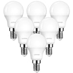 E14 LED Golf Ball Bulb 40W Equivalent, ANWIO 4.5W SES Small Edison Golf Ball P45 Bulb,2700K Warm White,470Lm Non-Dimmable (6 Pack)