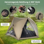 Pop up-tält för 4-6 personer campingtält med kapell vattentätt familjetält 285 x 250 x 147 cm olivgrönt