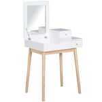 Dressing Table Desk Flip up Mirror Multi purpose 2 Drawers Makeup