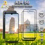 2-Pack Samsung Galaxy A34 (5G) - 9H Härdat Glass - 3D Super Kvalitet