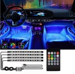 RGB LED Strip för bilens interiör 4x LED-list Fjärrkontroll | musiklägen